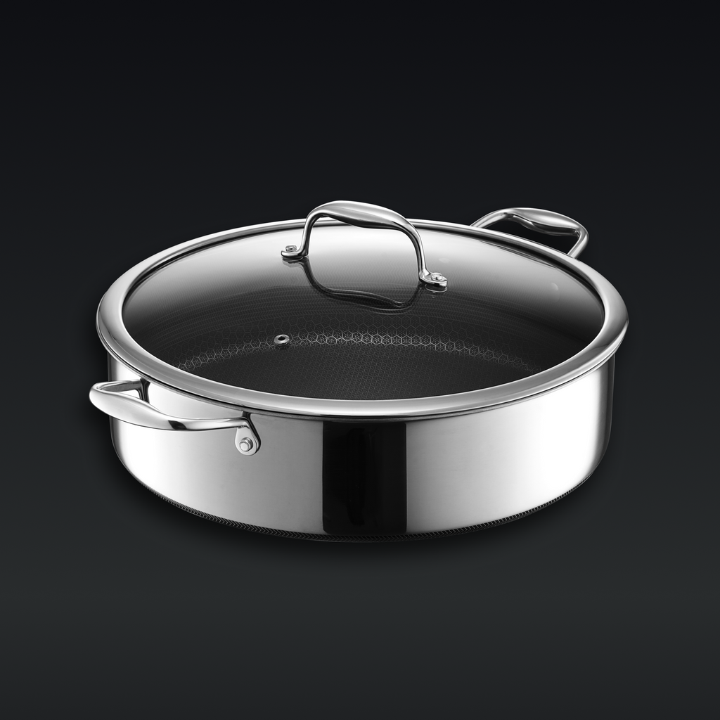 Hybrid Deep Sauté Pan/Chicken Fryer with Lid, 7-Qt