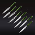 Damascus Steel Steak Knife Set, 8-pc (Green)