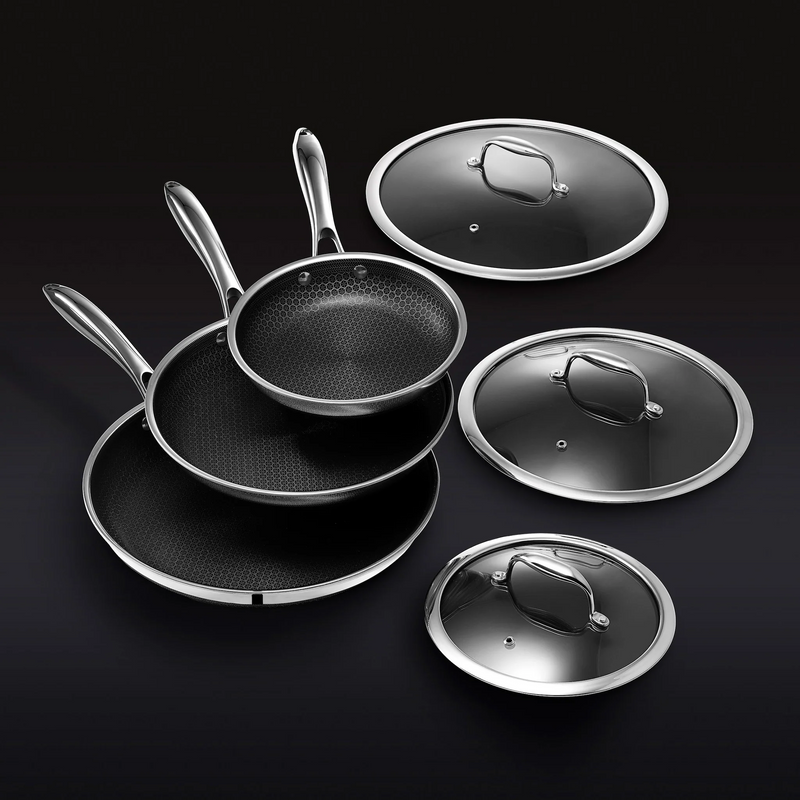 Hybrid Fry Pan Set with Lids, 6pc S6